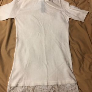 Cream short sleeve, sweater, tunic.